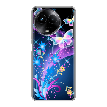 Силиконовый чехол на Realme Narzo 60x 5G с принтом Бабочки Силиконовый чехол на Realme Narzo 60x 5G с принтом Бабочки