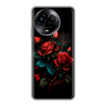Силиконовый чехол на Realme Narzo 60x 5G с принтом Розы красные Силиконовый чехол на Realme Narzo 60x 5G с принтом Розы красные
