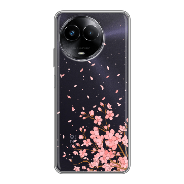 Силиконовый чехол на Realme Narzo 60x 5G с принтом Ветка сакуры Силиконовый чехол на Realme Narzo 60x 5G с принтом Ветка сакуры