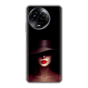 Силиконовый чехол на Realme Narzo 60x 5G с принтом Девушка в шляпе Силиконовый чехол на Realme Narzo 60x 5G с принтом Девушка в шляпе