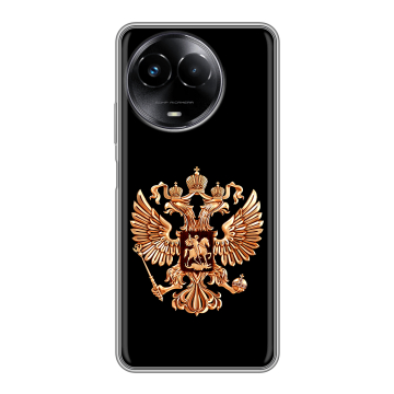 Силиконовый чехол на Realme Narzo 60x 5G с принтом Герб России золотой