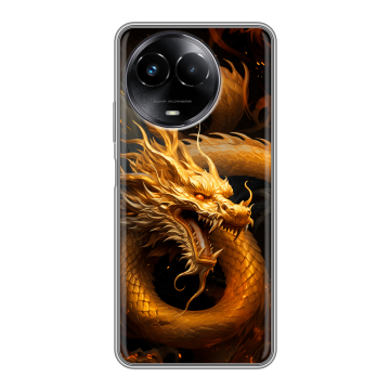 Силиконовый чехол на Realme Narzo 60x 5G с принтом Золотой дракон