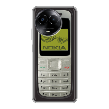 Силиконовый чехол на Realme Narzo 60x 5G с принтом Ретро Нокия Силиконовый чехол на Realme Narzo 60x 5G с принтом Ретро Нокия