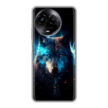 Силиконовый чехол на Realme Narzo 60x 5G с принтом Волк ночной Силиконовый чехол на Realme Narzo 60x 5G с принтом Волк ночной