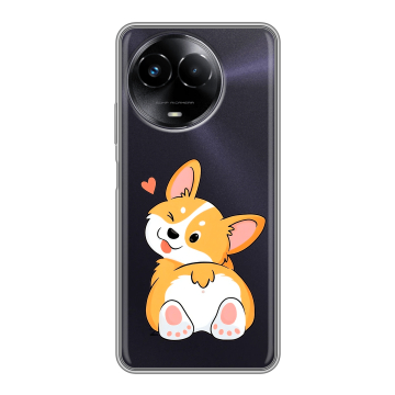 Силиконовый чехол на Realme Narzo 60x 5G с принтом Корги Силиконовый чехол на Realme Narzo 60x 5G с принтом Корги
