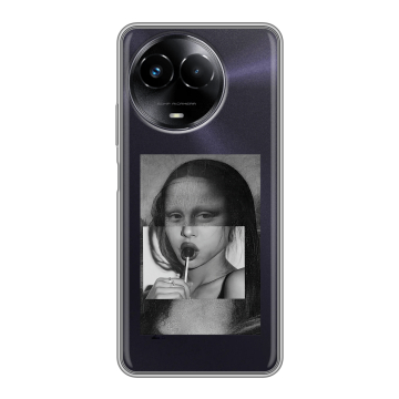 Силиконовый чехол на Realme Narzo 60x 5G с принтом Мона Лиза Силиконовый чехол на Realme Narzo 60x 5G с принтом Мона Лиза