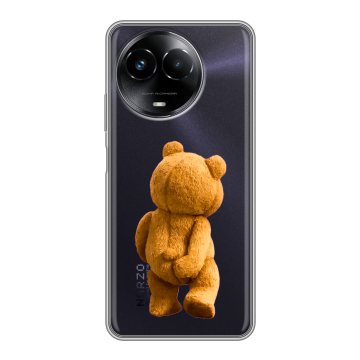 Силиконовый чехол на Realme Narzo 60x 5G с принтом Медведь Силиконовый чехол на Realme Narzo 60x 5G с принтом Медведь