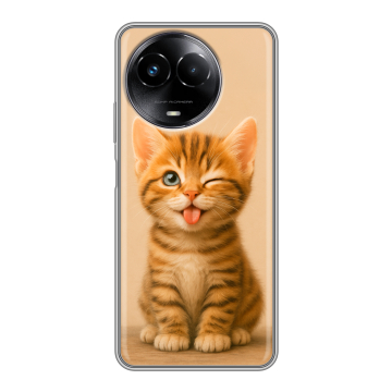Силиконовый чехол на Realme Narzo 60x 5G с принтом котенок Силиконовый чехол на Realme Narzo 60x 5G с принтом котенок