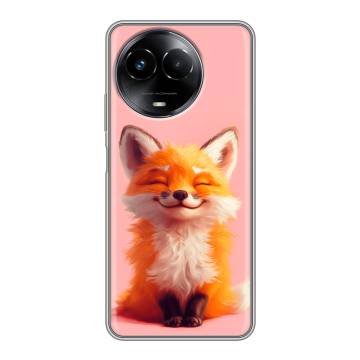 Силиконовый чехол на Realme Narzo 60x 5G с принтом милая лиса Силиконовый чехол на Realme Narzo 60x 5G с принтом милая лиса