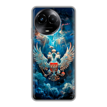 Силиконовый чехол на Realme Narzo 60x 5G с принтом Герб флаг России Силиконовый чехол на Realme Narzo 60x 5G с принтом Герб флаг России