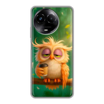 Силиконовый чехол на Realme Narzo 60x 5G с принтом сова Силиконовый чехол на Realme Narzo 60x 5G с принтом сова