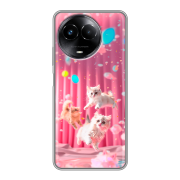Силиконовый чехол на Realme Narzo 60x 5G с принтом милые котики