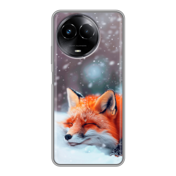 Силиконовый чехол на Realme Narzo 60x 5G с принтом лиса Силиконовый чехол на Realme Narzo 60x 5G с принтом лиса