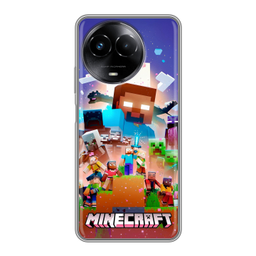 Силиконовый чехол на Realme Narzo 60x 5G с принтом Майнкрафт Minecraft