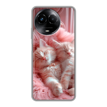 Силиконовый чехол на Realme Narzo 60x 5G с принтом котята котики