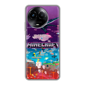 Силиконовый чехол на Realme Narzo 60x 5G с принтом Майнкрафт Minecraft Силиконовый чехол на Realme Narzo 60x 5G с принтом Майнкрафт Minecraft