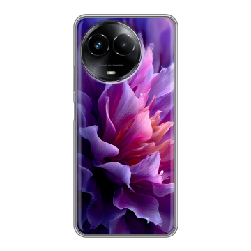 Силиконовый чехол на Realme Narzo 60x 5G с принтом женский цветы Силиконовый чехол на Realme Narzo 60x 5G с принтом женский цветы