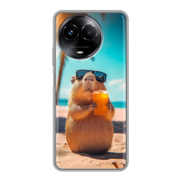 Силиконовый чехол на Realme Narzo 60x 5G с принтом Капибара Силиконовый чехол на Realme Narzo 60x 5G с принтом Капибара