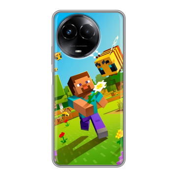 Силиконовый чехол на Realme Narzo 60x 5G с принтом Майнкрафт Minecraft Силиконовый чехол на Realme Narzo 60x 5G с принтом Майнкрафт Minecraft