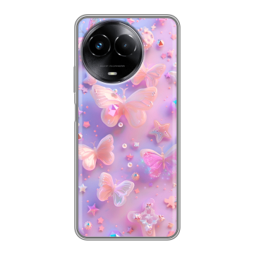 Силиконовый чехол на Realme Narzo 60x 5G с принтом Бабочки Силиконовый чехол на Realme Narzo 60x 5G с принтом Бабочки