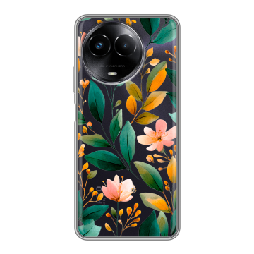 Силиконовый чехол на Realme Narzo 60x 5G с принтом Цветы паттерн