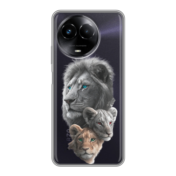 Силиконовый чехол на Realme Narzo 60x 5G с принтом Львы