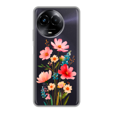 Силиконовый чехол на Realme Narzo 60x 5G с принтом Цветы