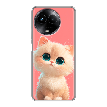 Силиконовый чехол на Realme Narzo 60x 5G с принтом Розовый котенок