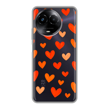 Силиконовый чехол на Realme Narzo 60x 5G с принтом Сердечки