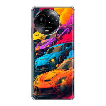 Силиконовый чехол на Realme Narzo 60x 5G с принтом Тачки