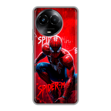 Силиконовый чехол на Realme Narzo 60x 5G с принтом Spiderman Человек паук