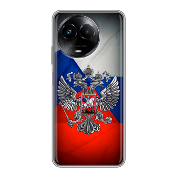 Силиконовый чехол на Realme Narzo 60x 5G с принтом Флаг России Силиконовый чехол на Realme Narzo 60x 5G с принтом Флаг России