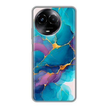 Силиконовый чехол на Realme Narzo 60x 5G с принтом Мрамор блестки