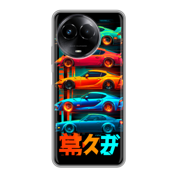 Силиконовый чехол на Realme Narzo 60x 5G с принтом машины тачки