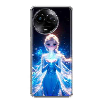 Силиконовый чехол на Realme Narzo 60x 5G с принтом Холодное сердце Frozen Силиконовый чехол на Realme Narzo 60x 5G с принтом Холодное сердце Frozen