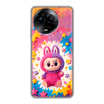 Силиконовый чехол на Realme Narzo 60x 5G с принтом Labubu Лабубу Силиконовый чехол на Realme Narzo 60x 5G с принтом Labubu Лабубу
