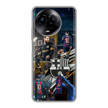 Силиконовый чехол на Realme Narzo 60x 5G с принтом Messi Barcelona Силиконовый чехол на Realme Narzo 60x 5G с принтом Messi Barcelona