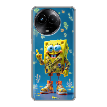 Силиконовый чехол на Realme Narzo 60x 5G с принтом Спанч боб Спанчбоб Силиконовый чехол на Realme Narzo 60x 5G с принтом Спанч боб Спанчбоб