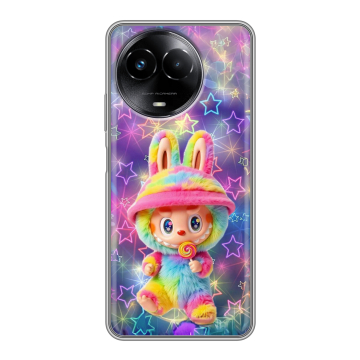 Силиконовый чехол на Realme Narzo 60x 5G с принтом Labubu Лабубу Силиконовый чехол на Realme Narzo 60x 5G с принтом Labubu Лабубу