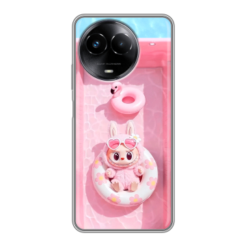 Силиконовый чехол на Realme Narzo 60x 5G с принтом Labubu Лабубу Силиконовый чехол на Realme Narzo 60x 5G с принтом Labubu Лабубу