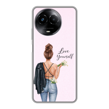 Силиконовый чехол на Realme Narzo 60x 5G с принтом женский Силиконовый чехол на Realme Narzo 60x 5G с принтом женский