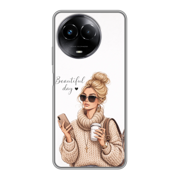 Силиконовый чехол на Realme Narzo 60x 5G с принтом женский Силиконовый чехол на Realme Narzo 60x 5G с принтом женский