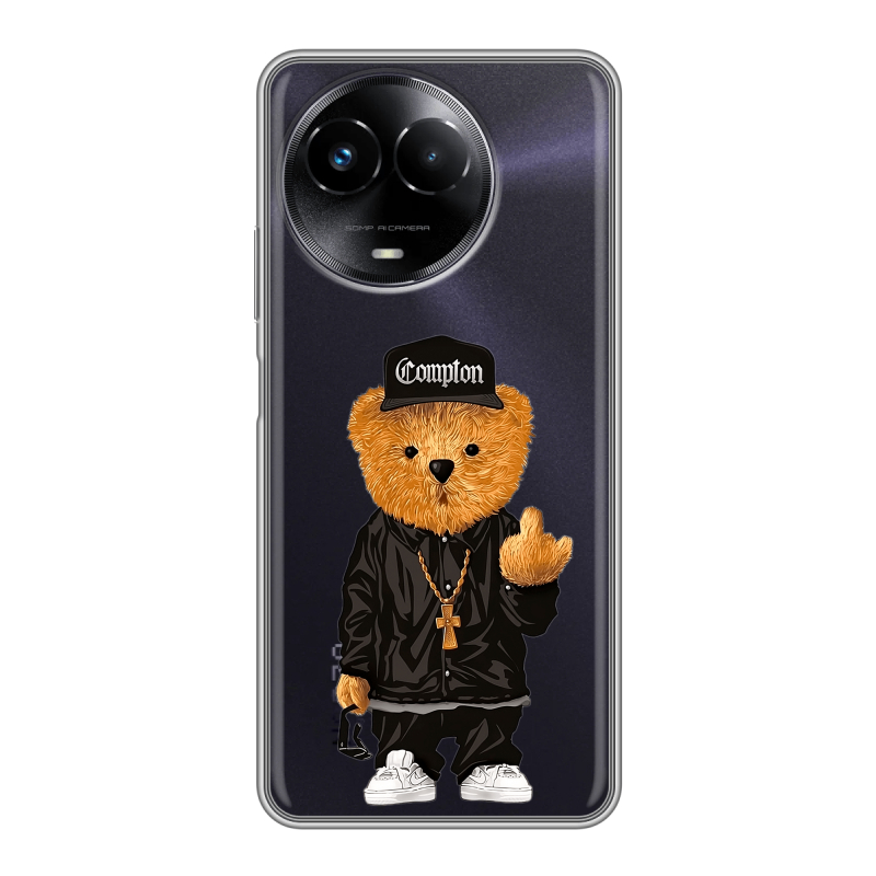 Силиконовый чехол на Realme Narzo 60x 5G с принтом Мишка Силиконовый чехол на Realme Narzo 60x 5G с принтом Мишка