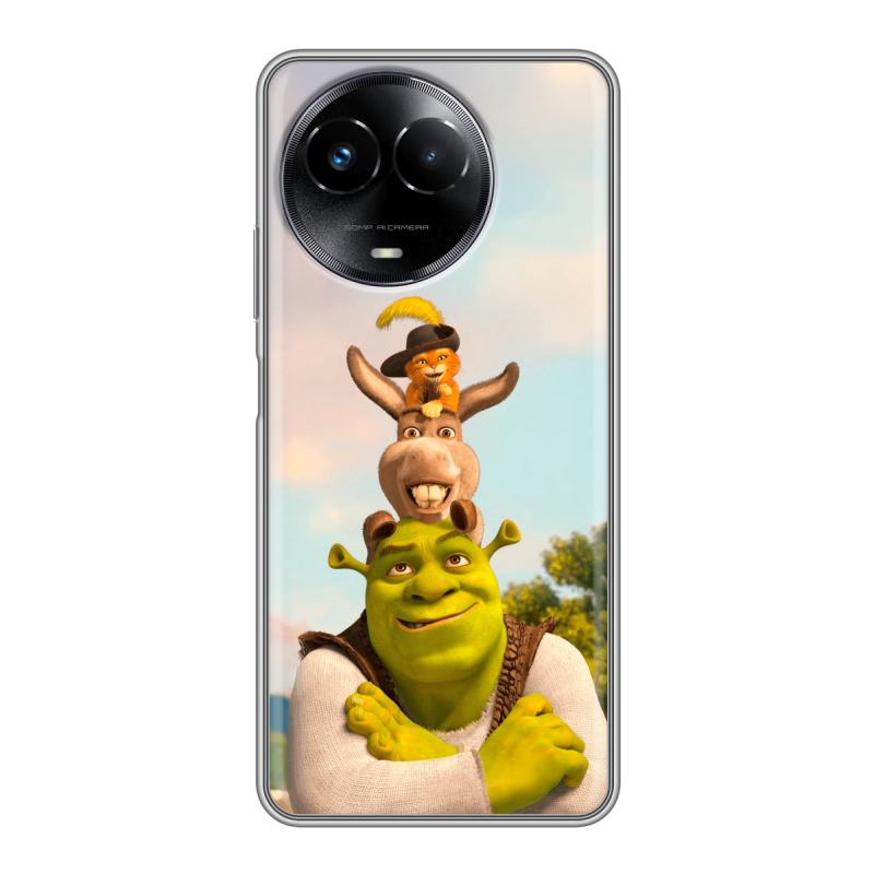 Силиконовый чехол на Realme Narzo 60x 5G с принтом Шрек Shrek Силиконовый чехол на Realme Narzo 60x 5G с принтом Шрек Shrek