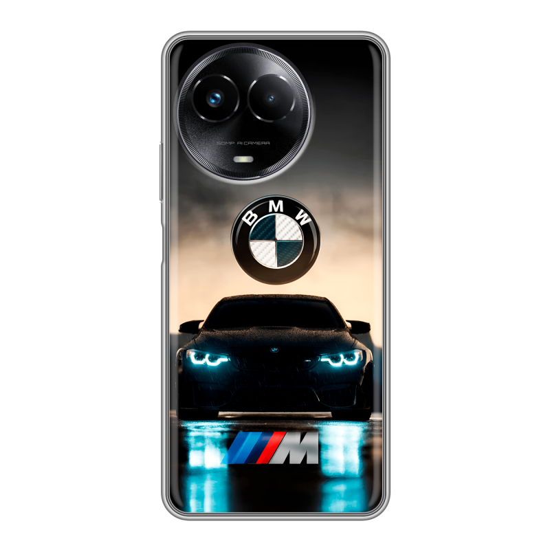 Силиконовый чехол на Realme Narzo 60x 5G с принтом БМВ BMW Силиконовый чехол на Realme Narzo 60x 5G с принтом БМВ BMW