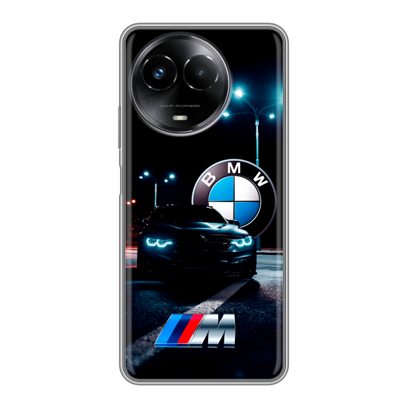 Силиконовый чехол на Realme Narzo 60x 5G с принтом БМВ BMW Силиконовый чехол на Realme Narzo 60x 5G с принтом БМВ BMW