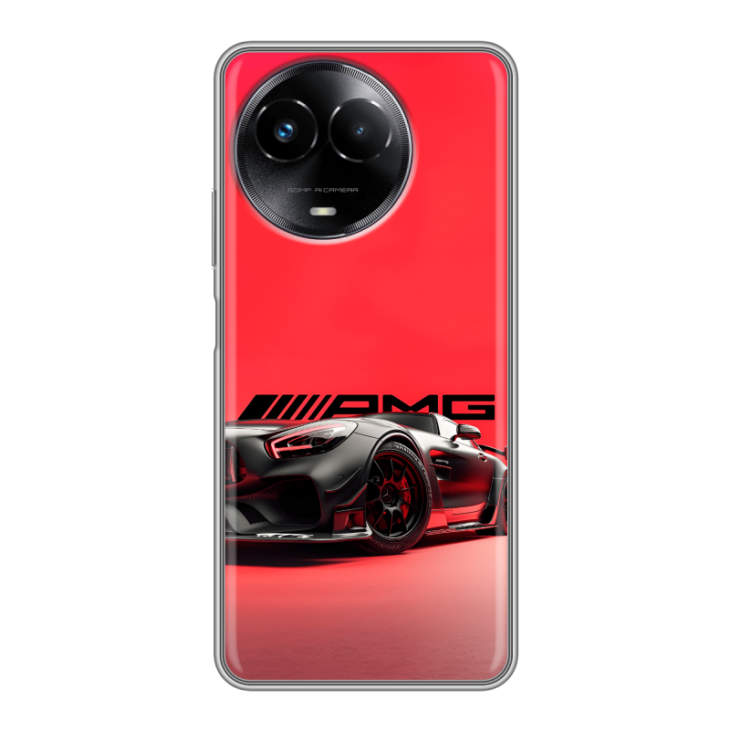 Силиконовый чехол на Realme Narzo 60x 5G с принтом Мерседес Mercedes AMG Силиконовый чехол на Realme Narzo 60x 5G с принтом Мерседес Mercedes AMG