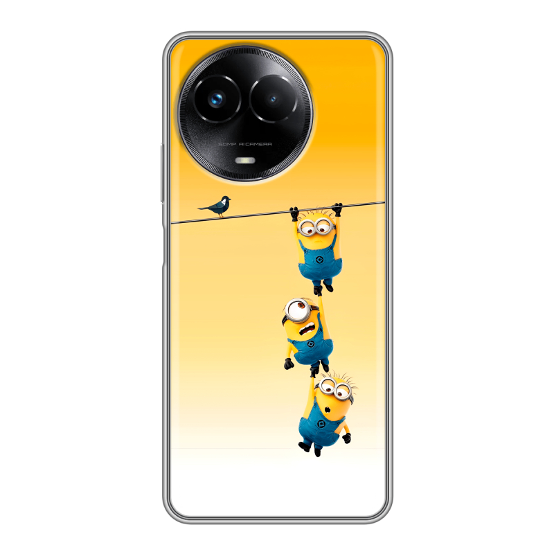 Силиконовый чехол на Realme Narzo 60x 5G с принтом Миньоны Силиконовый чехол на Realme Narzo 60x 5G с принтом Миньоны