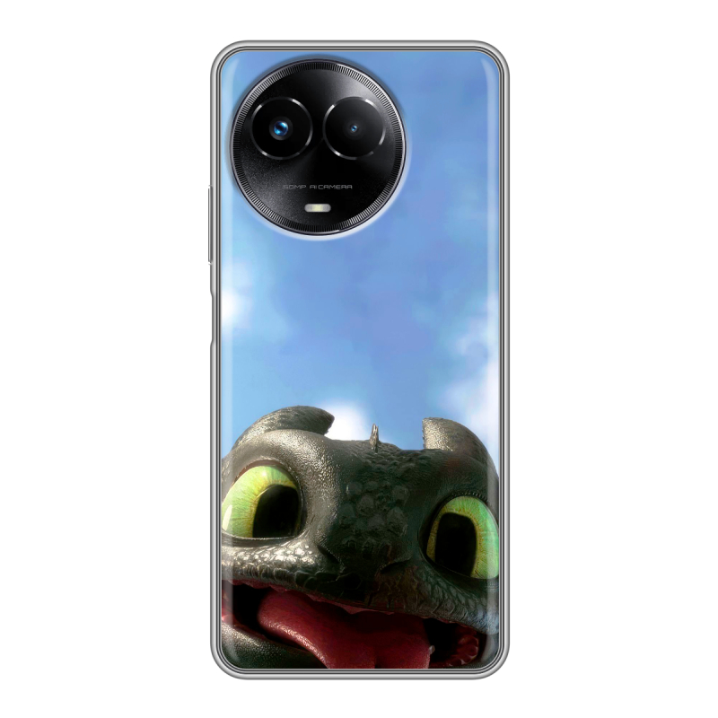 Силиконовый чехол на Realme Narzo 60x 5G с принтом Как приручить дракона Силиконовый чехол на Realme Narzo 60x 5G с принтом Как приручить дракона