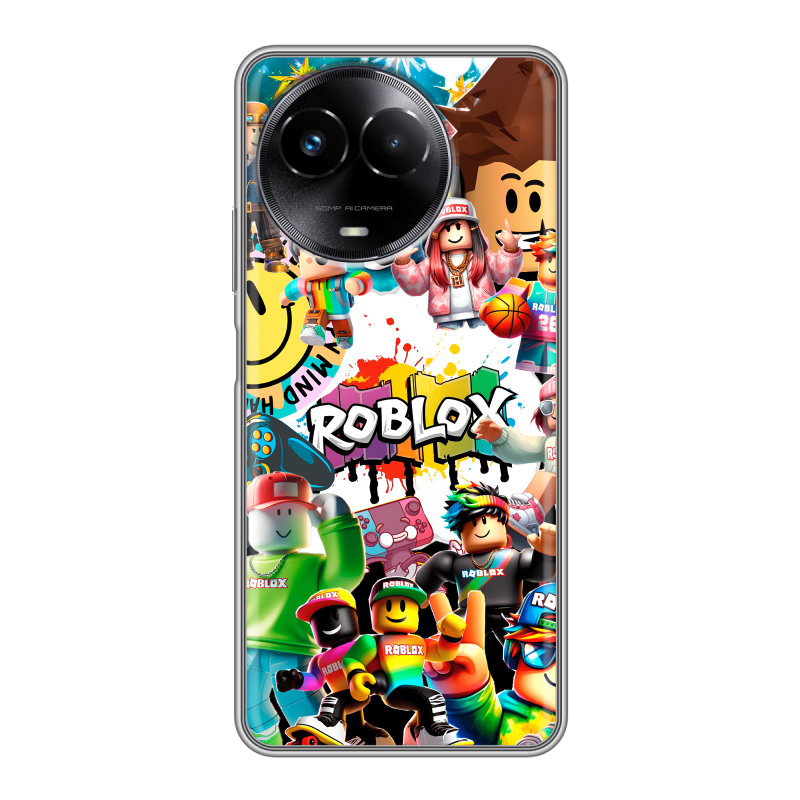 Силиконовый чехол на Realme Narzo 60x 5G с принтом Roblox Роблокс Силиконовый чехол на Realme Narzo 60x 5G с принтом Roblox Роблокс